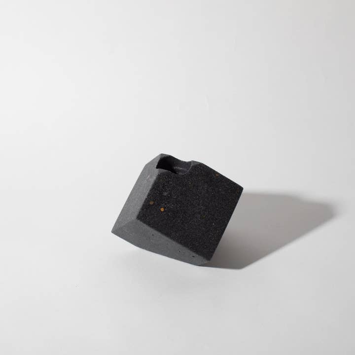 Cube Candlestick Holder | Black Terrazzo for wholesale by pretti.cool