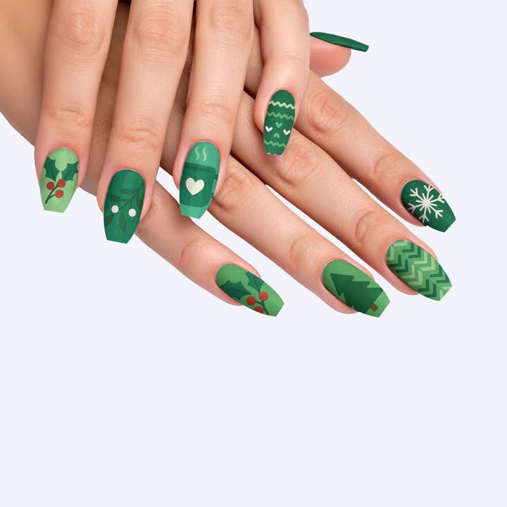 FYNE BODY - Wholesale Press-On/Fake Nails - Evergreen Dazzle Enchantment Press-On Nails61