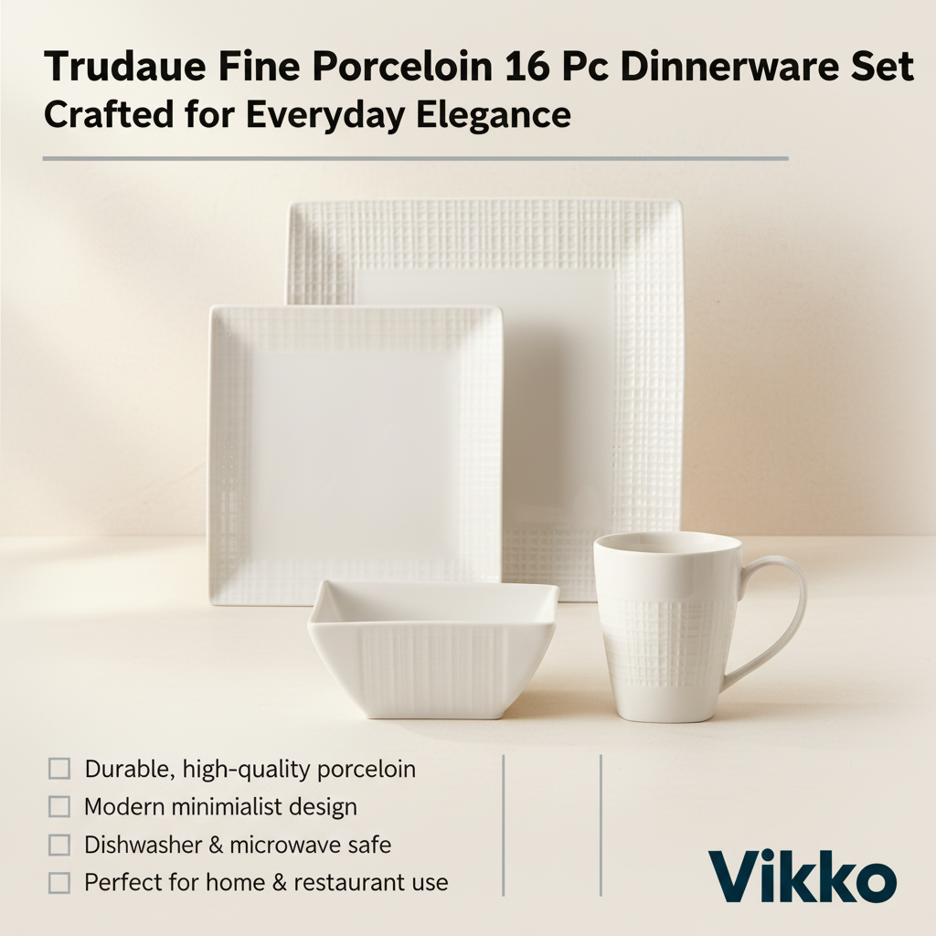 Kadra Kitchenware – wholesale Servisset – Trudeau Finporslin 16-delars Servis Set3