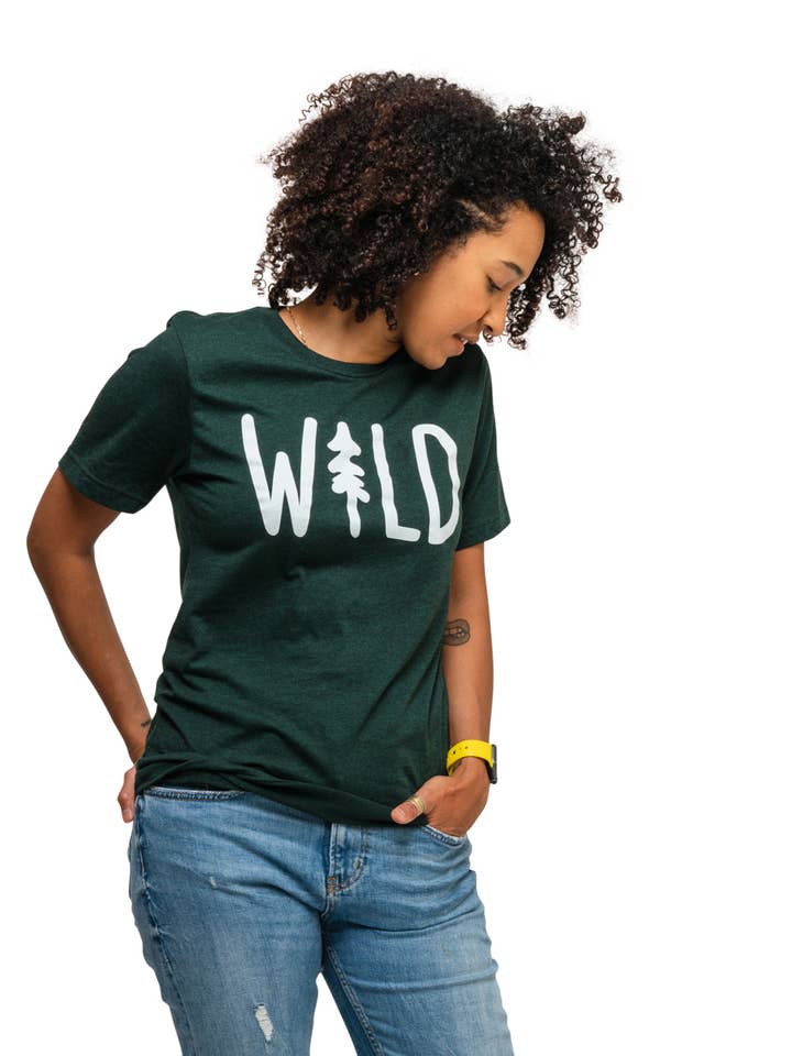 Keep Nature Wild - Wholesale Screen Printed T-Shirt - Unisex - Wild Pine Unisex Tee | Heather Forest5