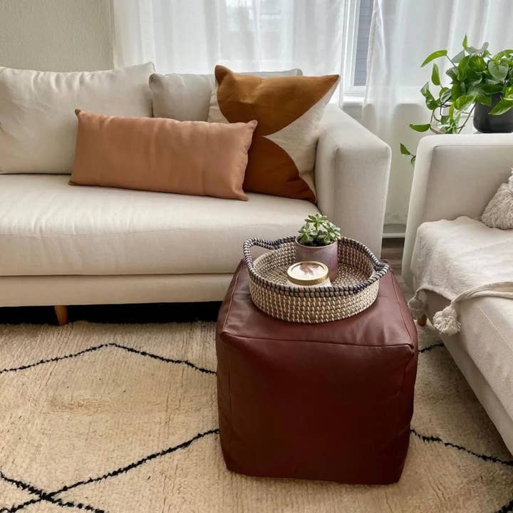 coë - Wholesale Pouf - Spring Summer Leather Ottoman Pouf Insert- Small