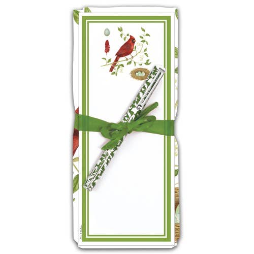 Flour Sack Towel & Magnetic Note Pad Set Cardinal N Nest for wholesale by Alice's Cottage