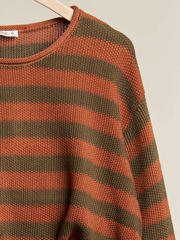 Mello. - Wholesale Knit Sweater - Women's - Casual Striped Sweater8