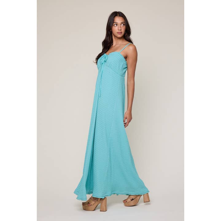 Wishlist Apparel - Wholesale Dress - Women's - TEXTURED TIE-FRONT MAXI DRESS / WL25-117125