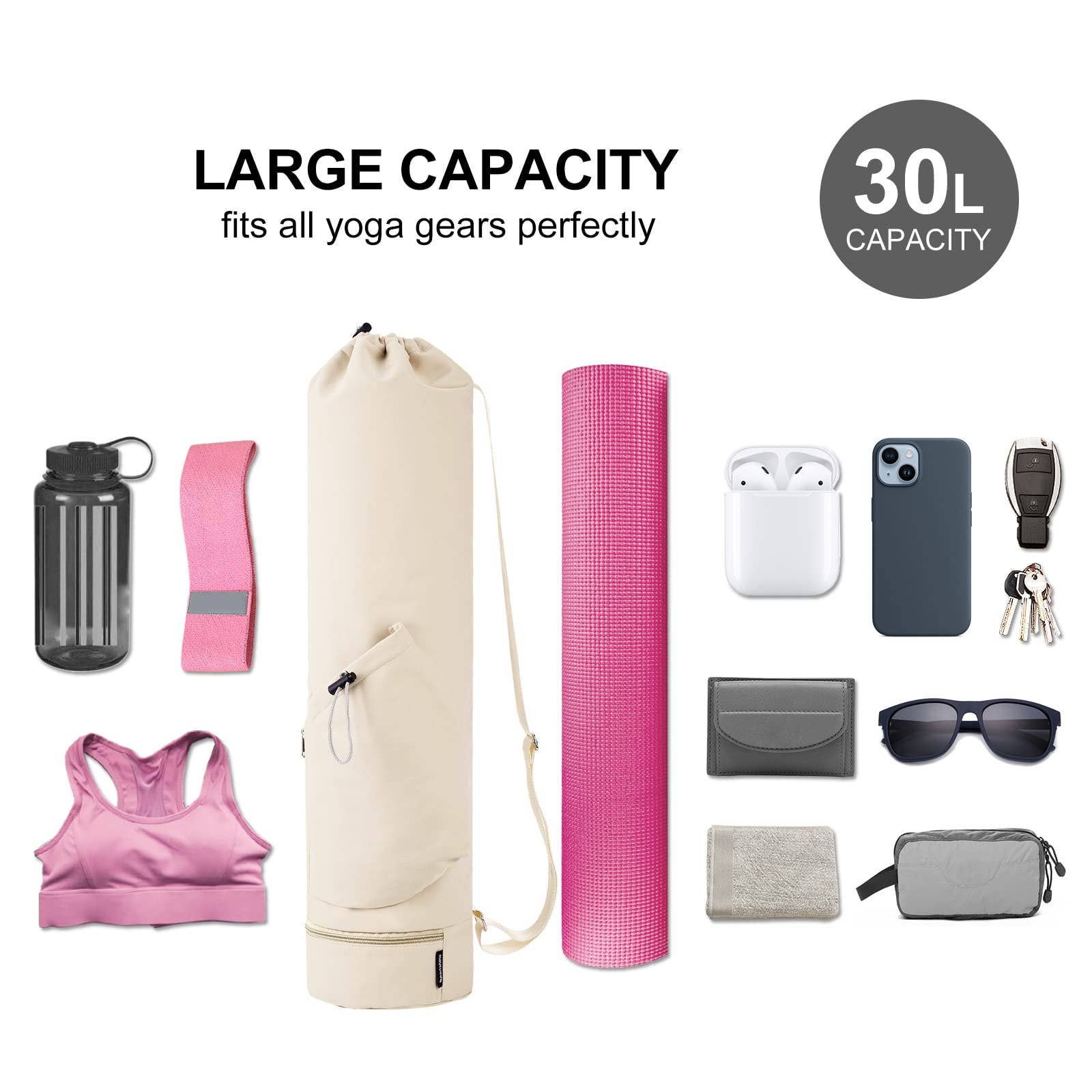 wandf – Großhandel Yogatasche – Tragetasche für Yogamatten mit Nasstasche und Multifunktionstasche9