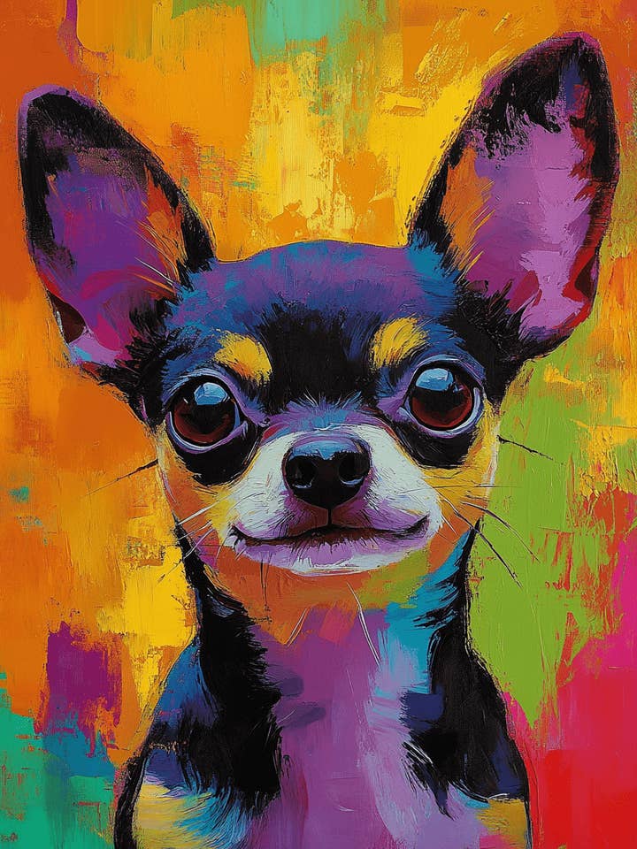 Pop-Art-Chihuahua - Haustier-Hund-Stillleben-Wandkunst-Drucke – 8″x10″ Kunstwerk für 11″x14″ Rahmen für den Großhandel von Mowbi