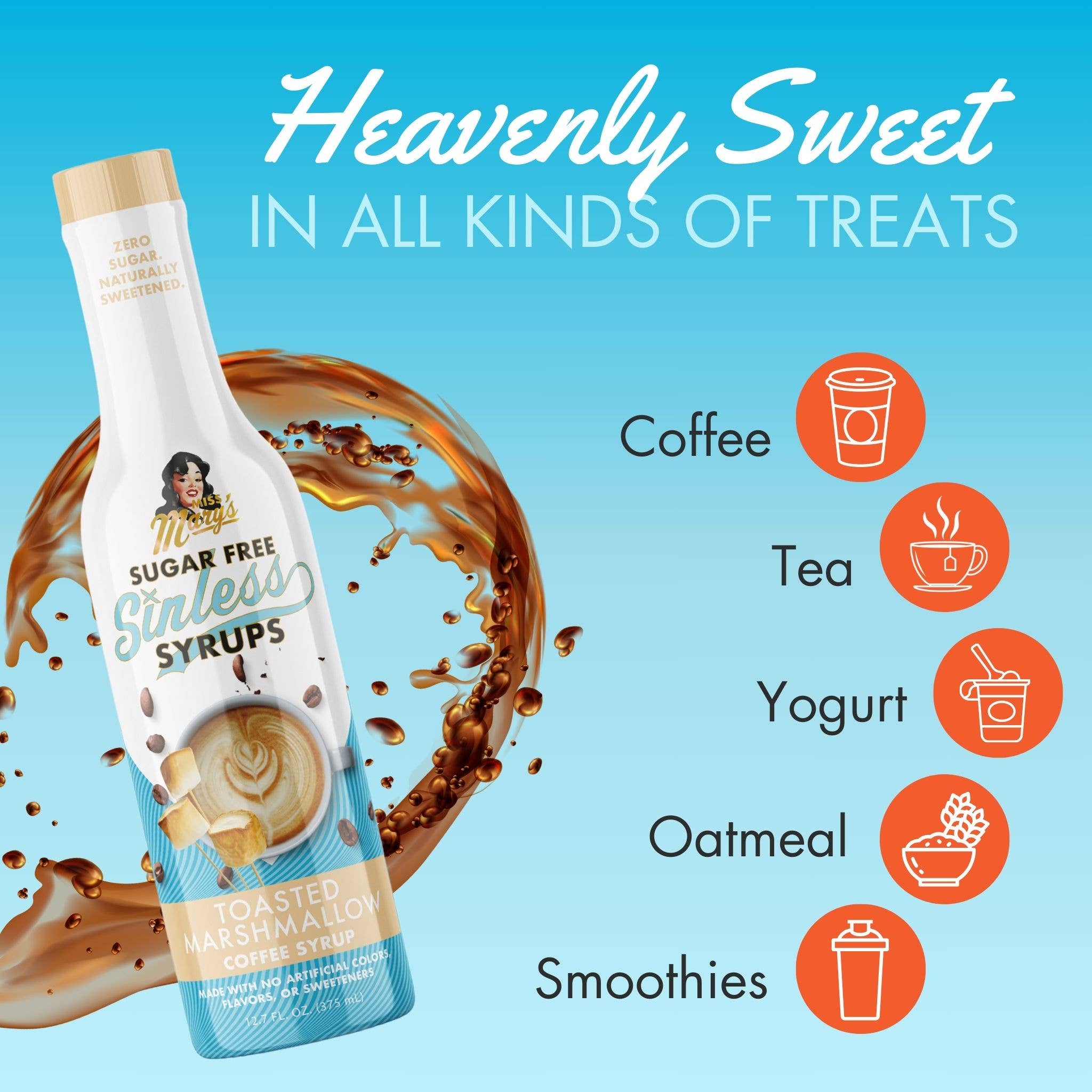 Miss Mary's Mix - Wholesale Flavored Syrup - Toasted Marshmallow Sugar Free Sinless Syrup5