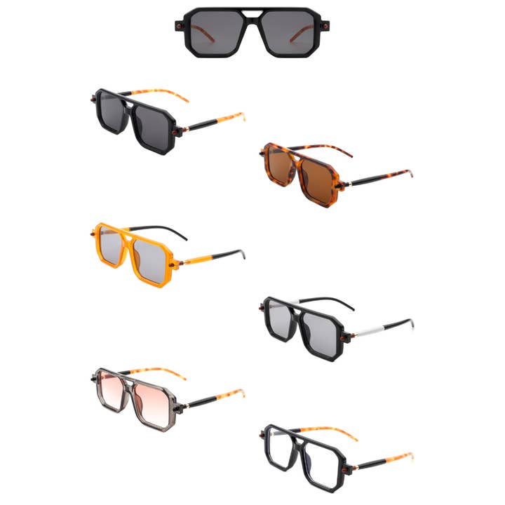 lunettes de soleil rétro carrées à dessus plat pour la vente par Cramilo Eyewear