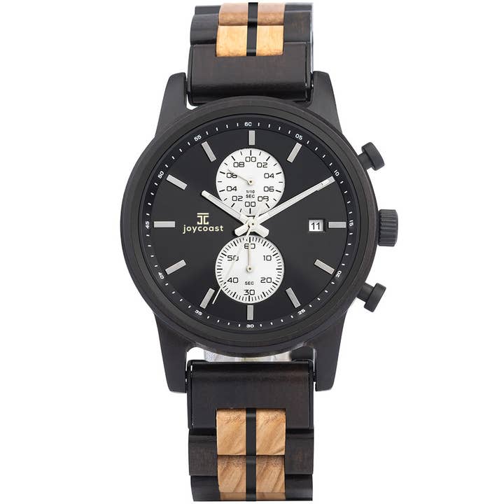 «Hades» | Cronógrafo bicolor en nogal para venta al por mayor de Joycoast Wood