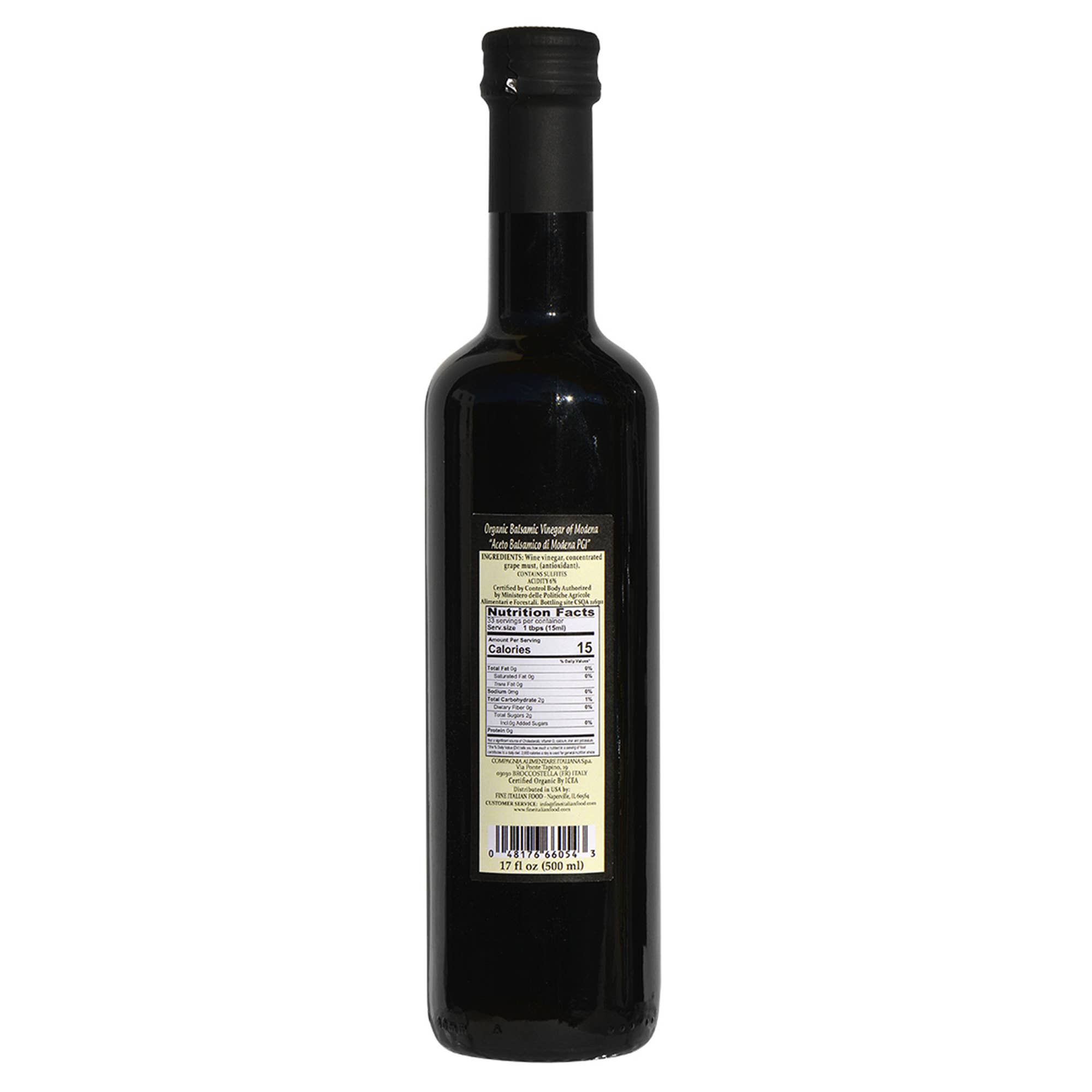 Fine Italian Food - Wholesale Vinegar - Mantova Organic Balsamic Vinegar of Modena PGI, 17 fl. oz.1