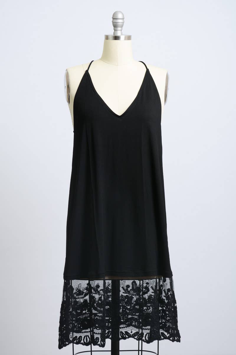 Leto Accessories - Venta al por mayor Braguitas - Mujer - Camisón midi versátil de encaje con espalda en T en tres colores7