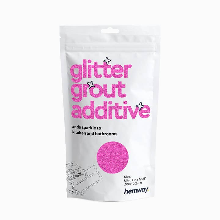 Glitter Grout Additive Baby Pink Iridescent Microfine 100g for wholesale by Hemway