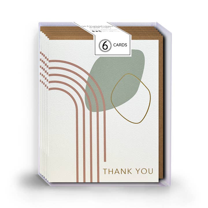 The Card Bureau - Vendita all'ingrosso Biglietti di ringraziamento - LUXE | Biglietto di ringraziamento Mid-Century moderno in lamina dorata2