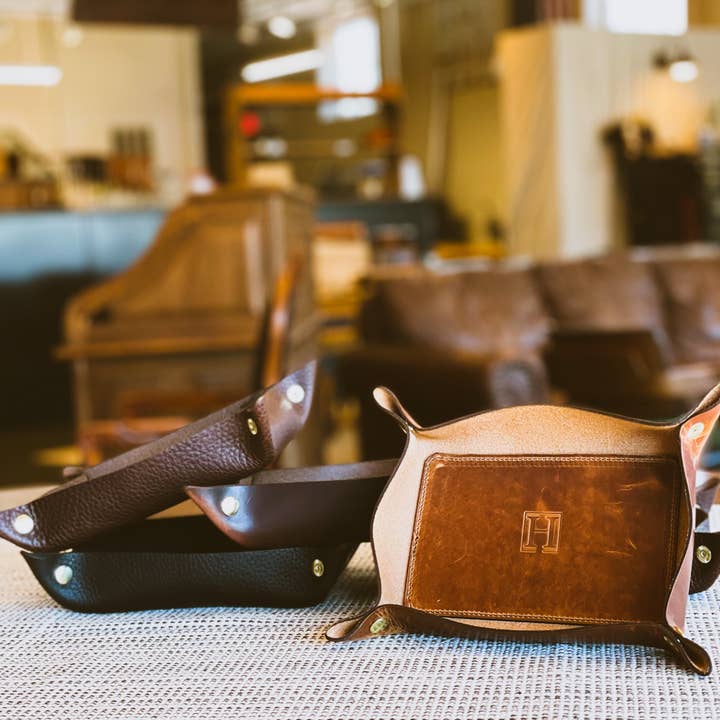 Valet Tray for wholesale by Hooks Crafted Leather Co.
