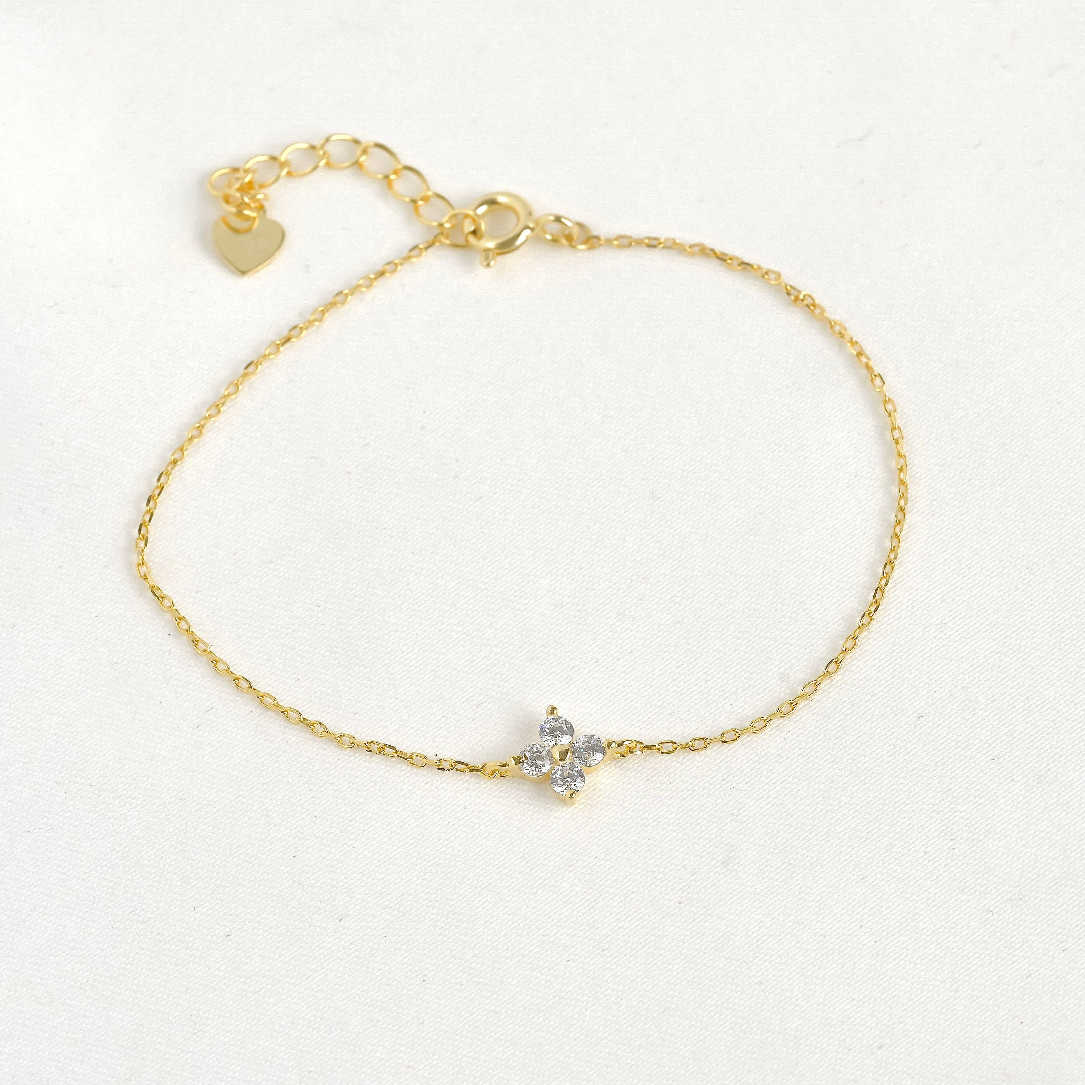 Blueyejewelry – Engroshandel Armbånd med vedhæng – Sølvarmbånd med diamanter - Bezel-armbånd - Kløverarmbånd4