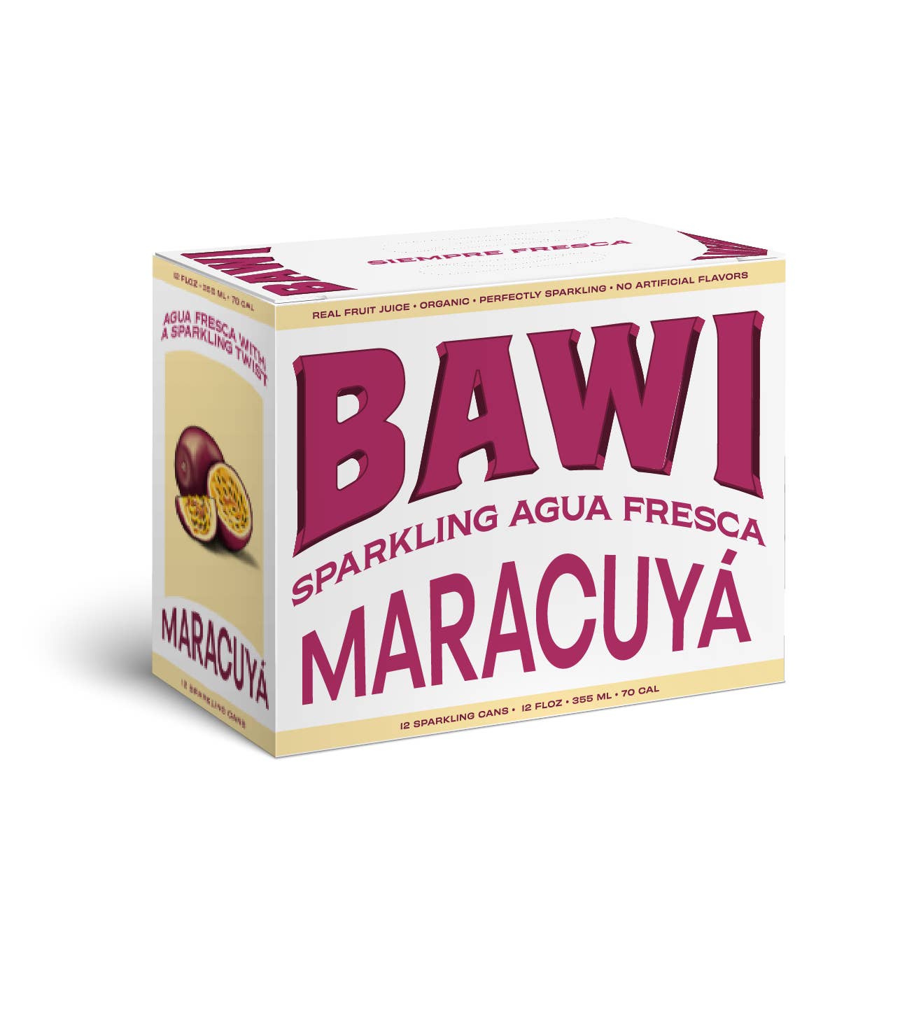 Bawi Agua Fresca - Wholesale Sparkling Water - La Maracuyá Sparkling Agua Fresca - 12pk