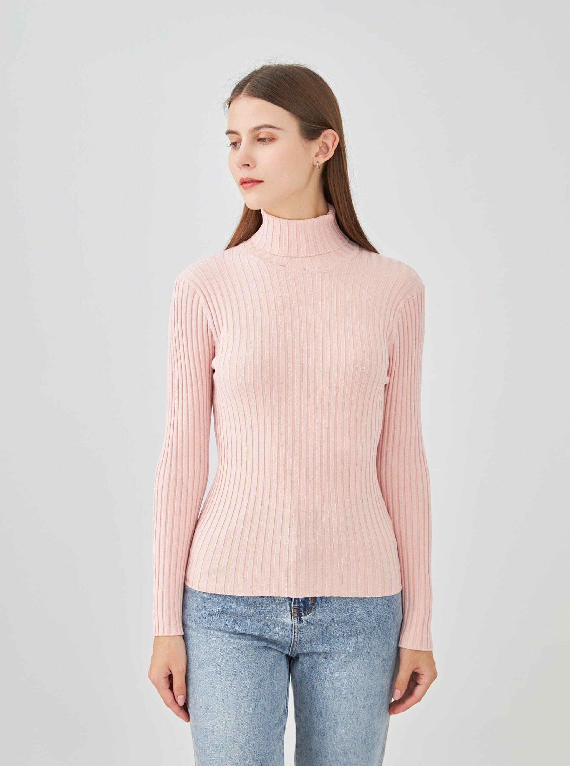 jw.atelier - Vendita all'ingrosso Maglione tricot - Donna - Maglione dolcevita a coste in seta elasticizzata9