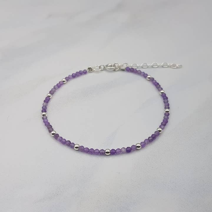 Estelle Silver - Wholesale Beaded Bracelet - Ava amethyst bracelet2