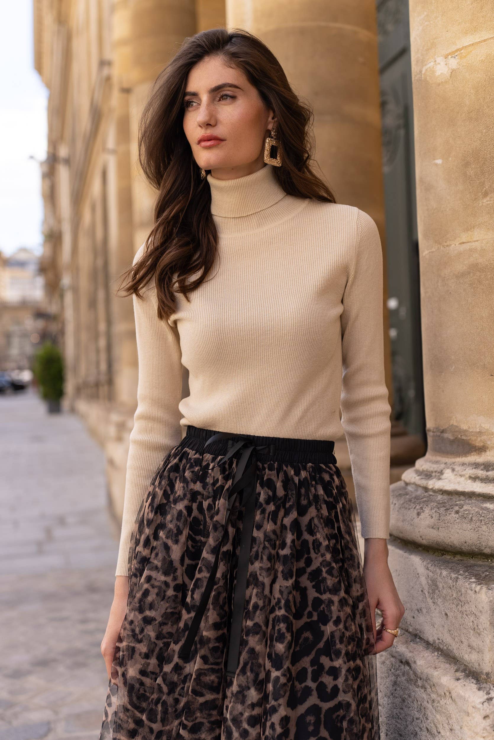 CHOKLATE PARIS - Wholesale Pullover-trui - Dames - Geribde coltrui van wol en lurex - 880216