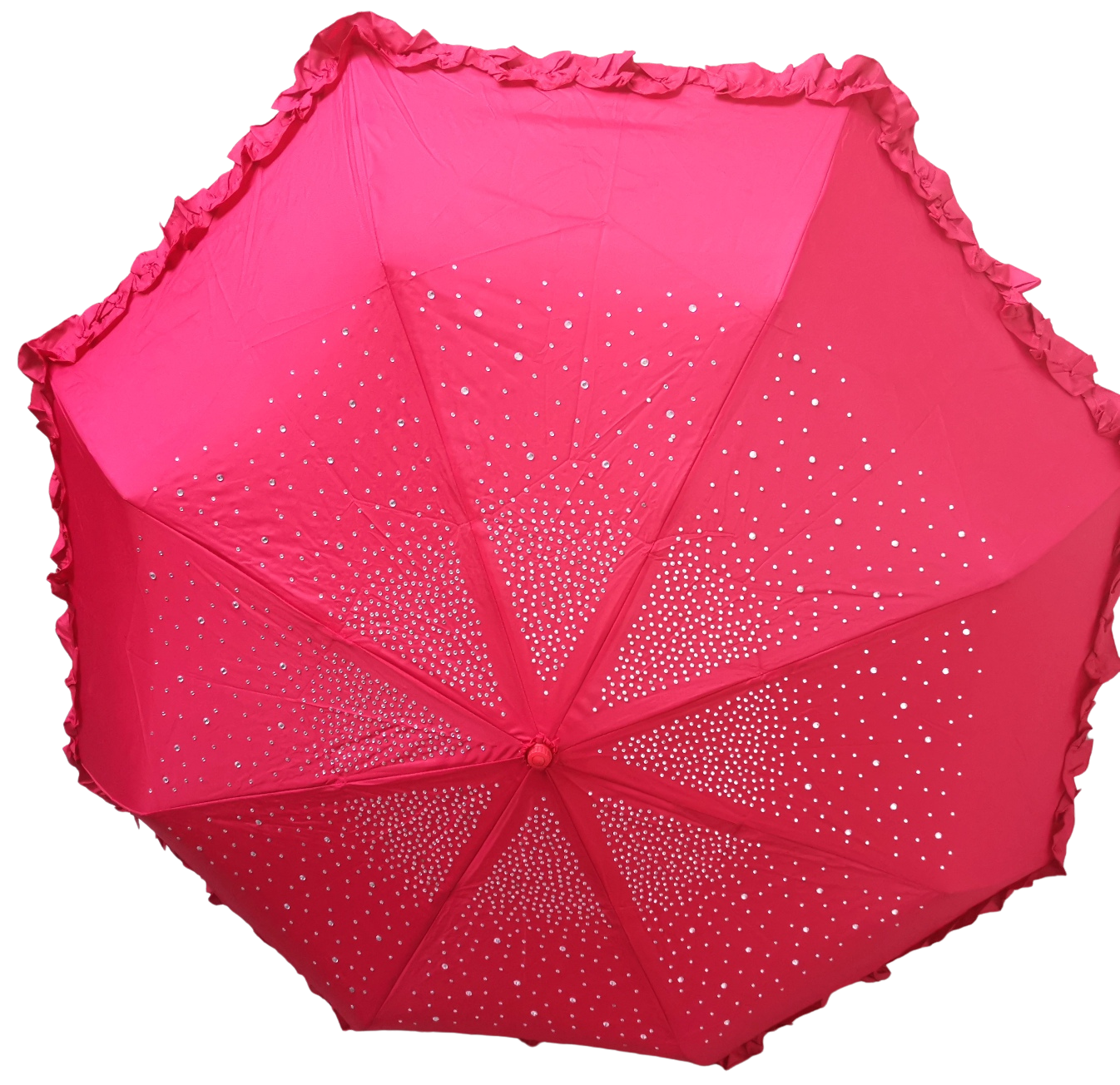 Superbia - Wholesale Umbrella - Women's - Small Manual Opening Frill Sparkle Diamond Umbrella-U Handle3