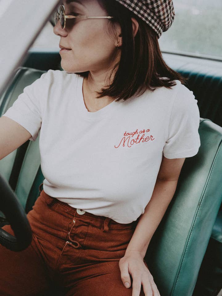 The Bee & The Fox - Wholesale Screen Printed T-Shirt - Women's - Tough as a Mother | Embroidered T-shirt2