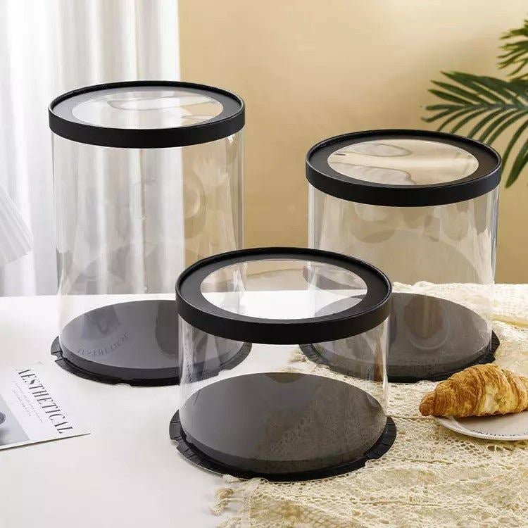 Elegant Design Supply – wholesale Cake stand – Round Tall Transparent Clear Box with base and CLEAR Lid10