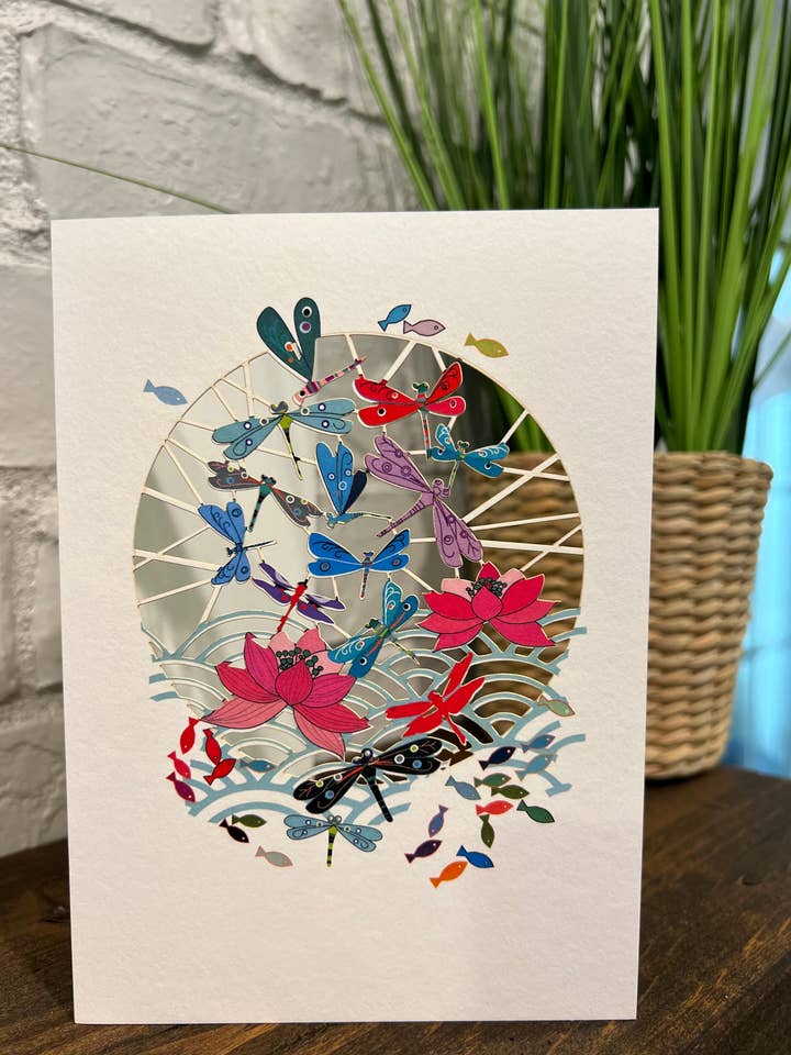 Orchids and Flowers laser cut card for wholesale by Shadywood Designs