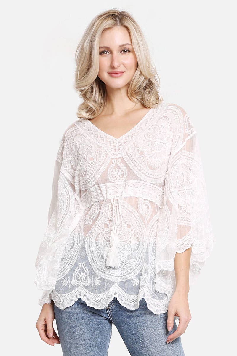 Fashion City - Wholesale Swim Cover Up - Women's - Women's Floral Pattern Drawstring Cover Up9