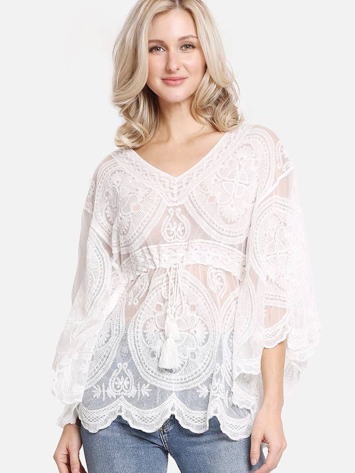 Fashion City - Wholesale Swim cover-up – Women’s - Women's Floral Pattern Drawstring Cover Up9