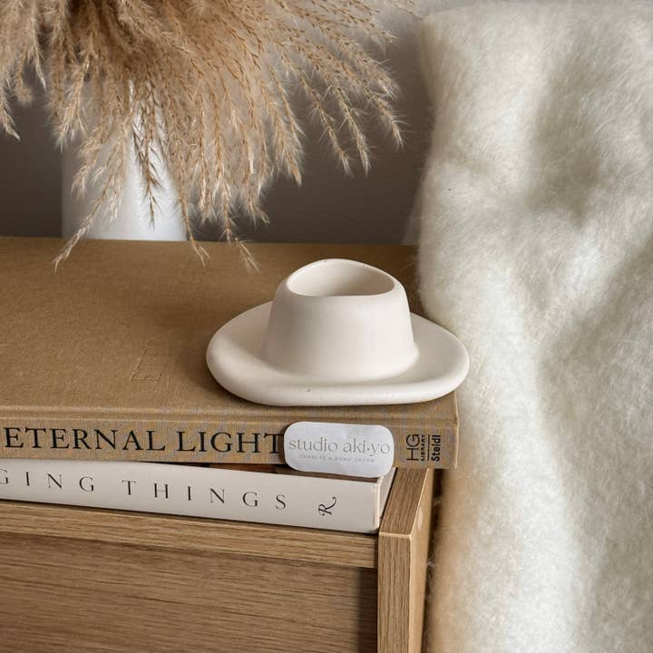 Cream White Cowboy Hat Matchstick Holder Striker | Cute Cowgirl Decor for wholesale on Faire4