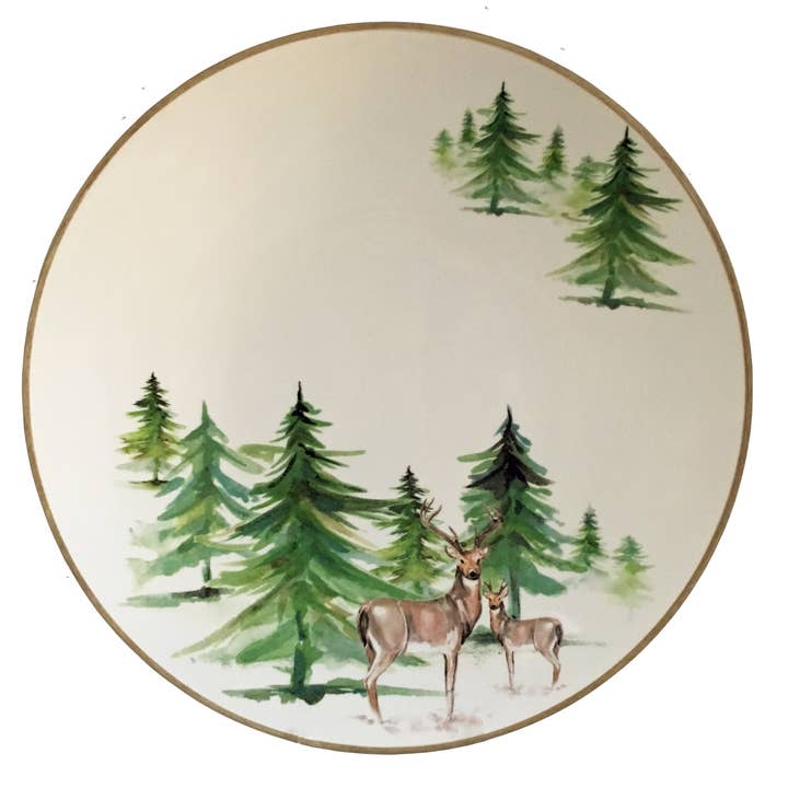 Woodlands Round Tray/Charger/Cake Plate for wholesale by Abbiamo Tutto