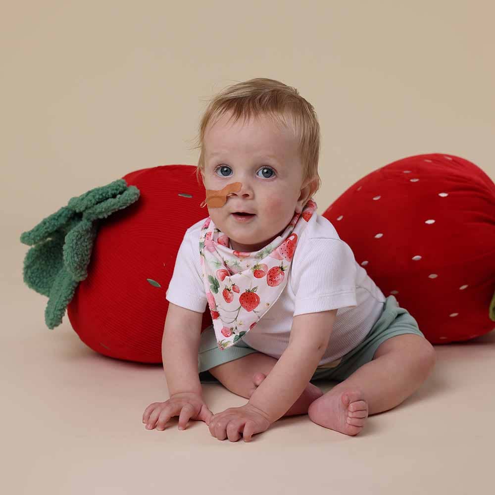 Snuggle Hunny - Wholesale Bib - Baby - Strawberry Organic Dribble Bib2