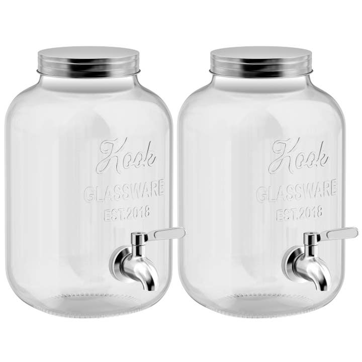 Kook - Wholesale Drink Dispenser - Kook Glass Drink Dispenser with Stainless Steel Spigot 1 Gal10