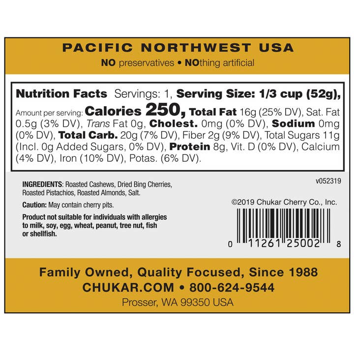 Chukar Cherry Company - Wholesale Nuts - 1.85 oz Nuts Over Bings - Fruit and Nut Energy Mix