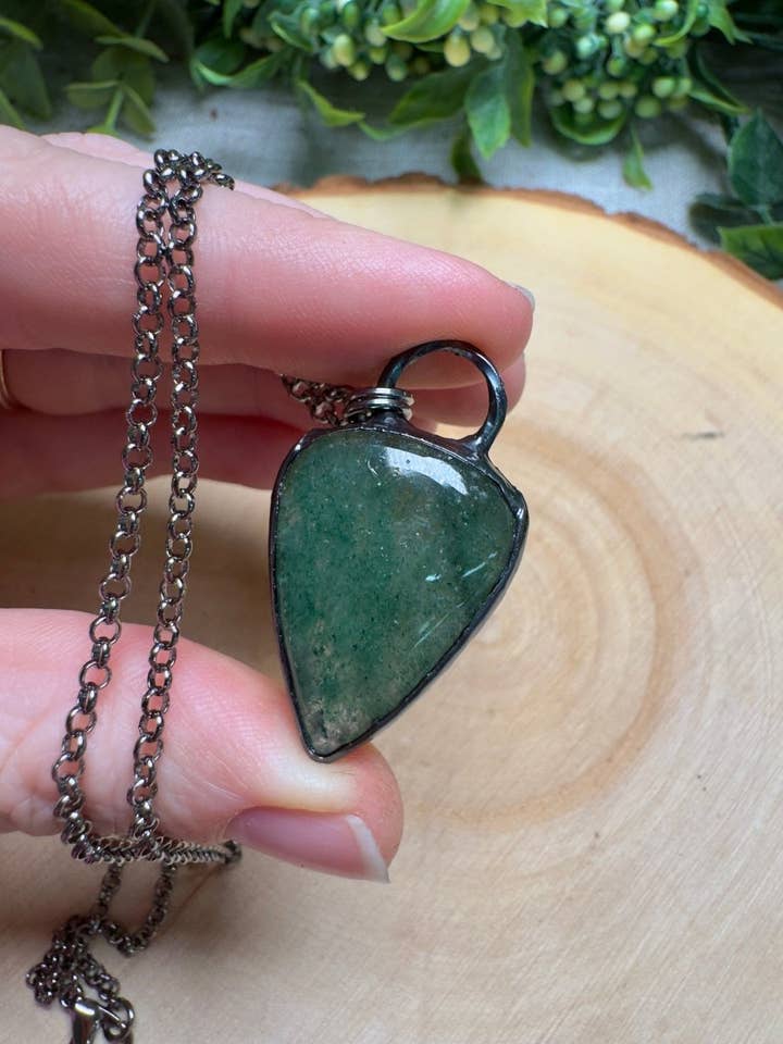 Green Strawberry Quartz Necklace for wholesale by Copper Ashes