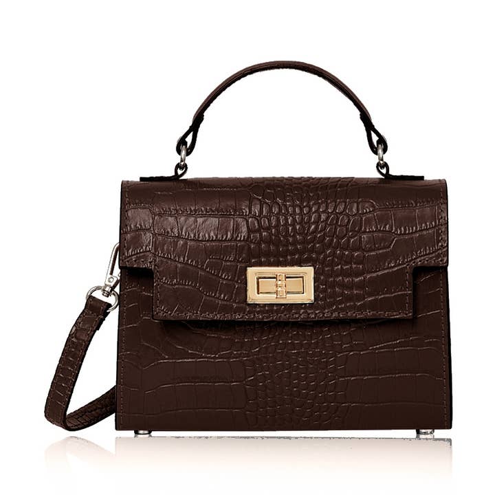 Italian Genuine Leather Coco Croc-Embossed Crossbody Bag for wholesale by MONTTE DI JINNE