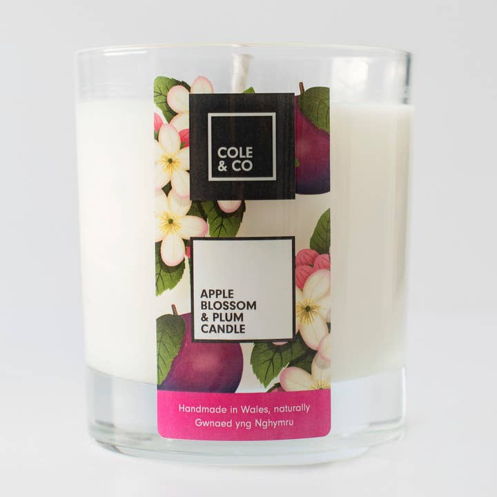 Vela de flor de manzana y ciruela en vaso para venta al por mayor de Cole & Co