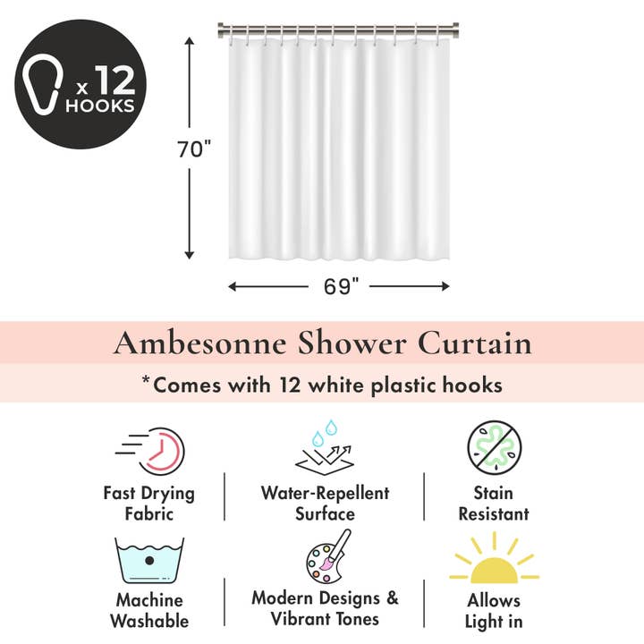 Ambesonne - Wholesale Shower Curtain - Science Shower Curtain Set with Hooks Solar System & Planets3