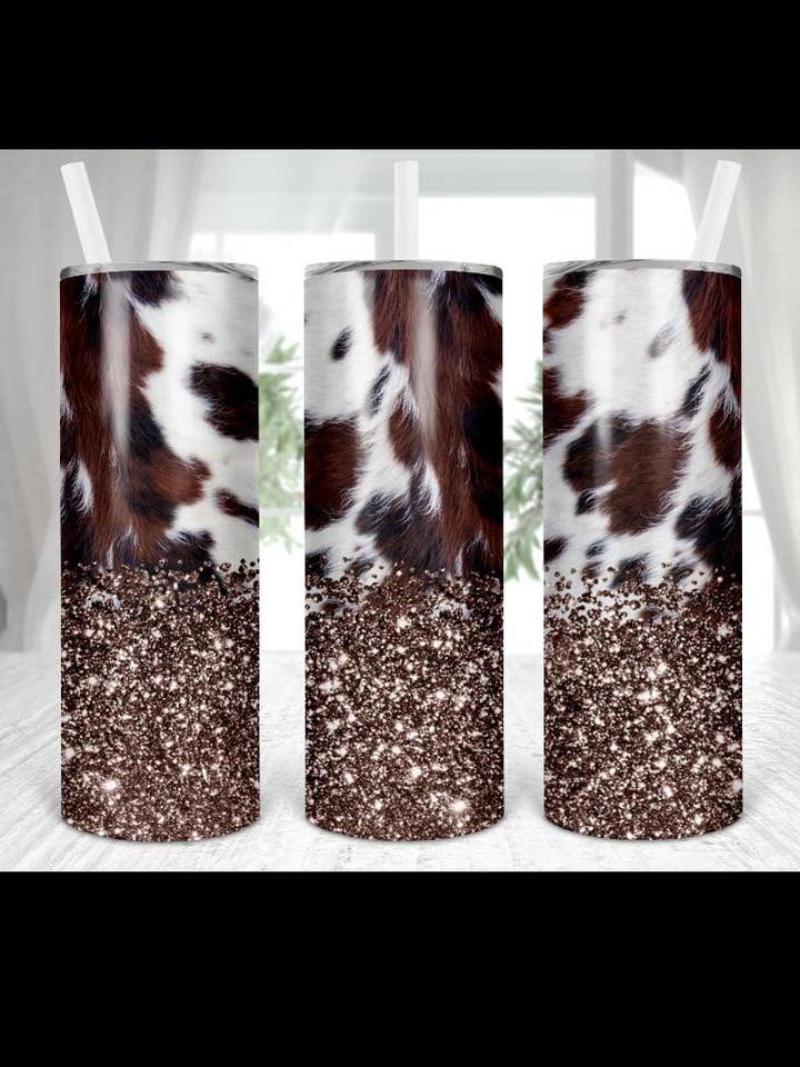 Cow print tumbler for wholesale by Itsfaithscreations