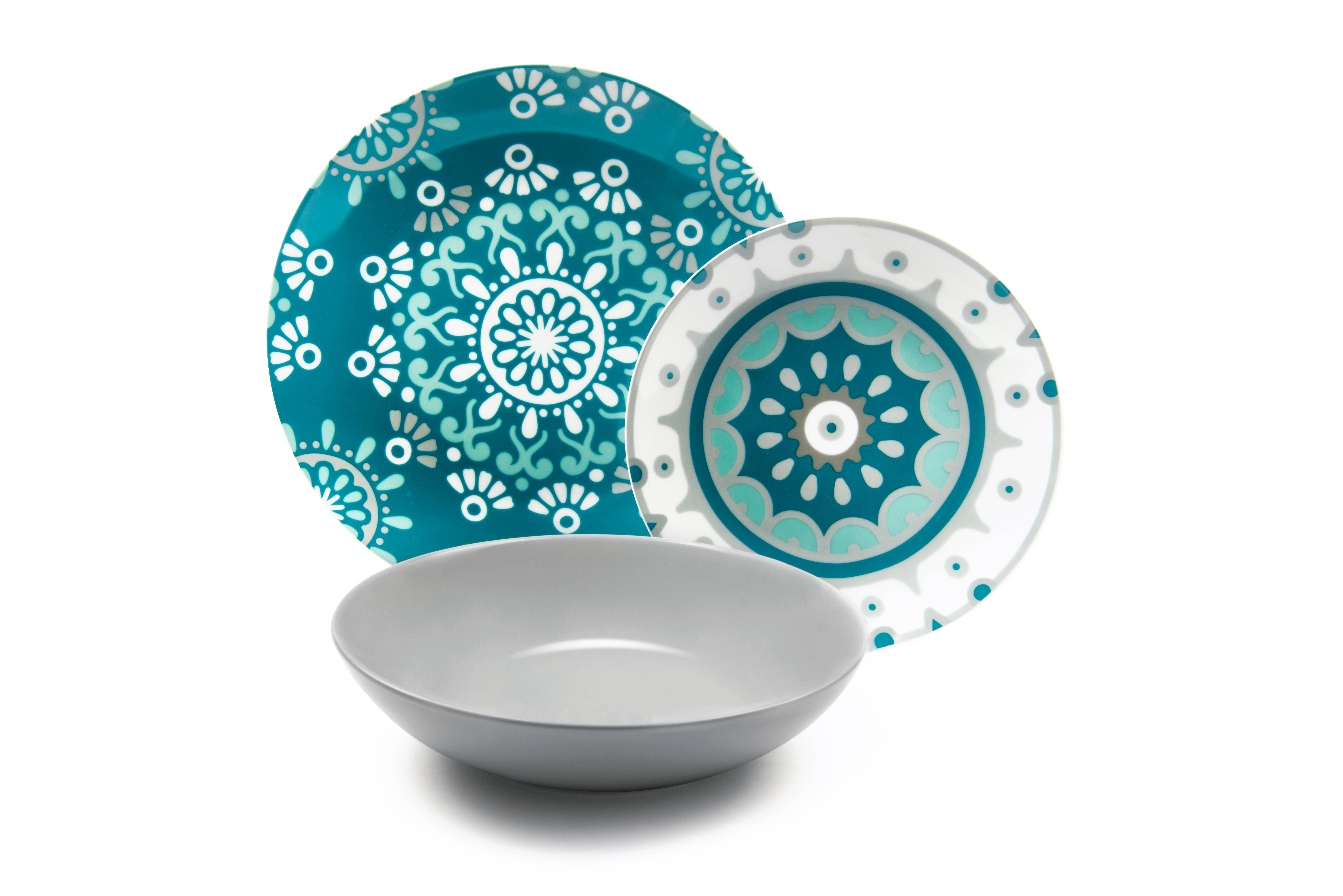 multicolour 18 Mandala Dinnerware Set for wholesale on Faire6