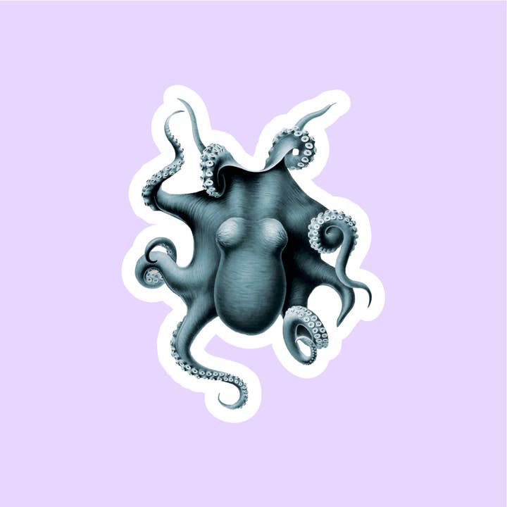 Octopus Ocean Sea Life Die-Cut Sticker for wholesale by The Sticker Lab