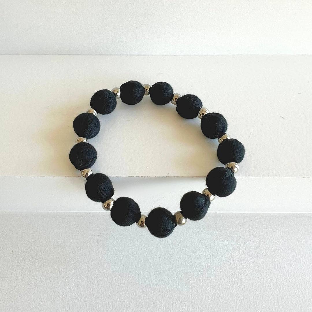 Humble Hilo - Vendita all'ingrosso Bracciale con perline - Bracciale Humble Hilo Sari Jewelry, con Perline di Tessuto e Perline Metalliche9