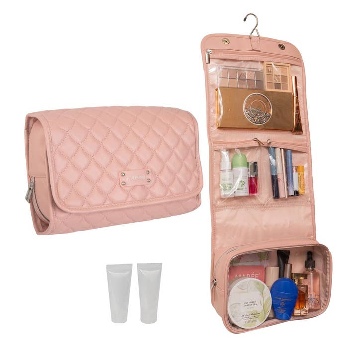 Magid – wholesale Toiletry bag – women's – Joan & David The Teardrop Quilted Roll Hanging Toiletry Bag