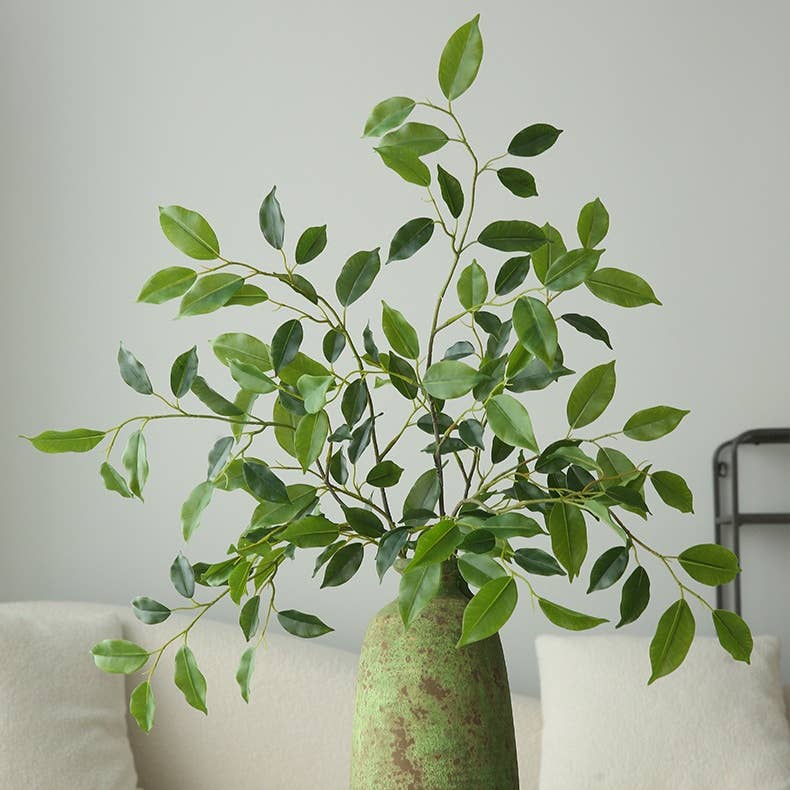 ACNITE(We cover U.S. import duties) - Venta al por mayor Plantas artificiales - Hoja verde artificial para jarrón Hojas de árbol de banyán para el hogar10