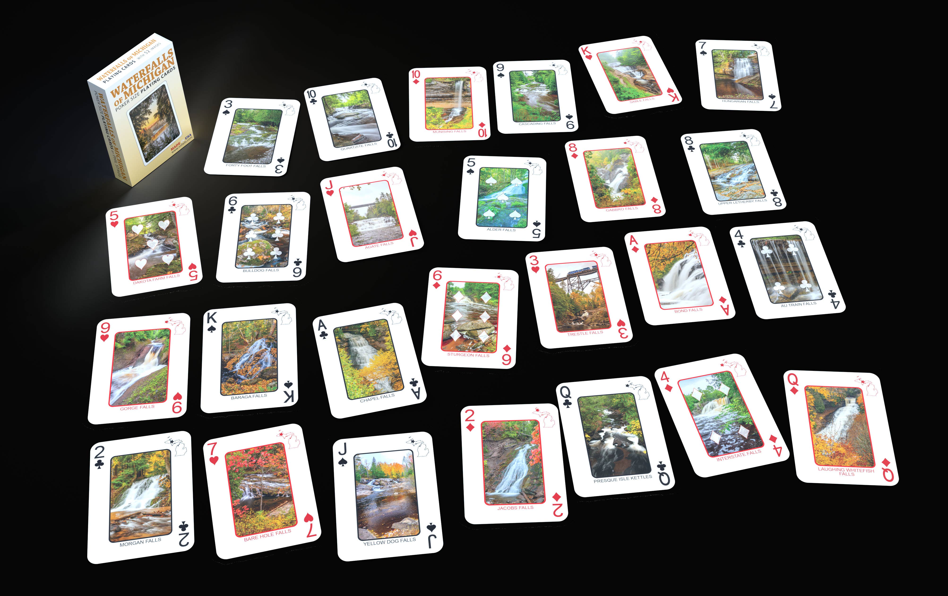 Phil Stagg Photography - Wholesale Playing Cards - WATERFALLS OF MICHIGAN - Playing Cards - Euchre Friendly1
