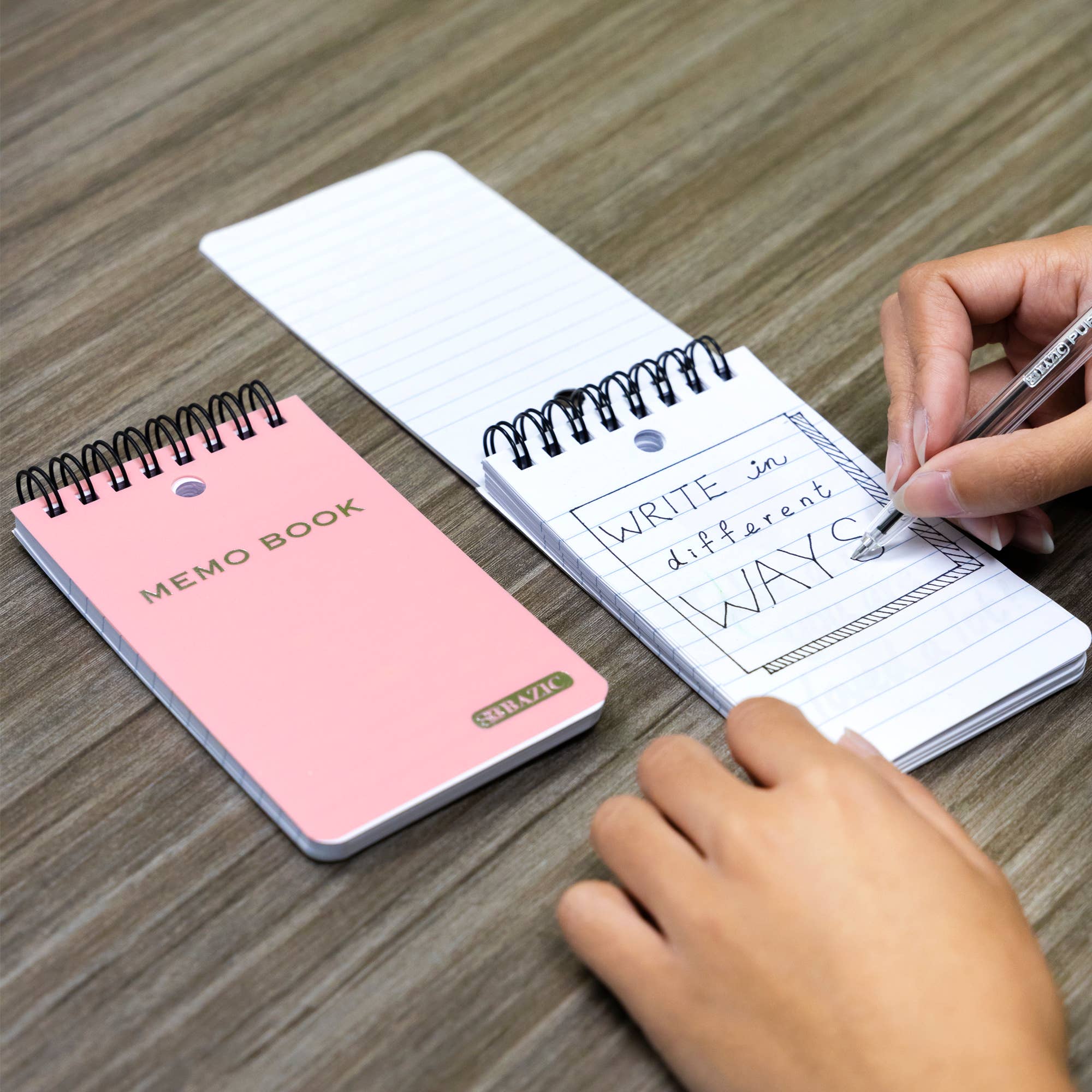 BAZIC Products - Wholesale Notepad - Memo Books Poly Cover Top Bound Spiral 3" X 5" 100 Ct.6