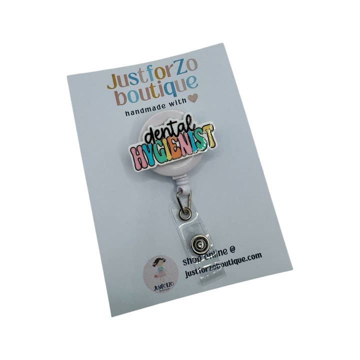 Dentist Badge Reel, Dental Hygienist. for wholesale by JustforZo boutique, Inc.