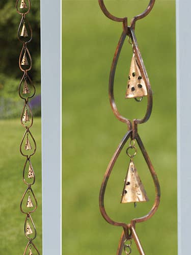Flamed Aspen w/Bell Rain Chain for wholesale by Ancient Graffiti
