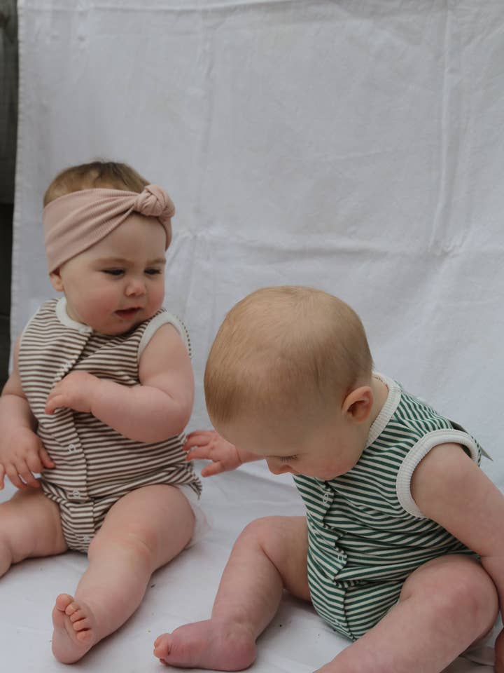 Lennyco - Wholesale Bodysuit (non-footed) – Baby - Striped Singlet Romper