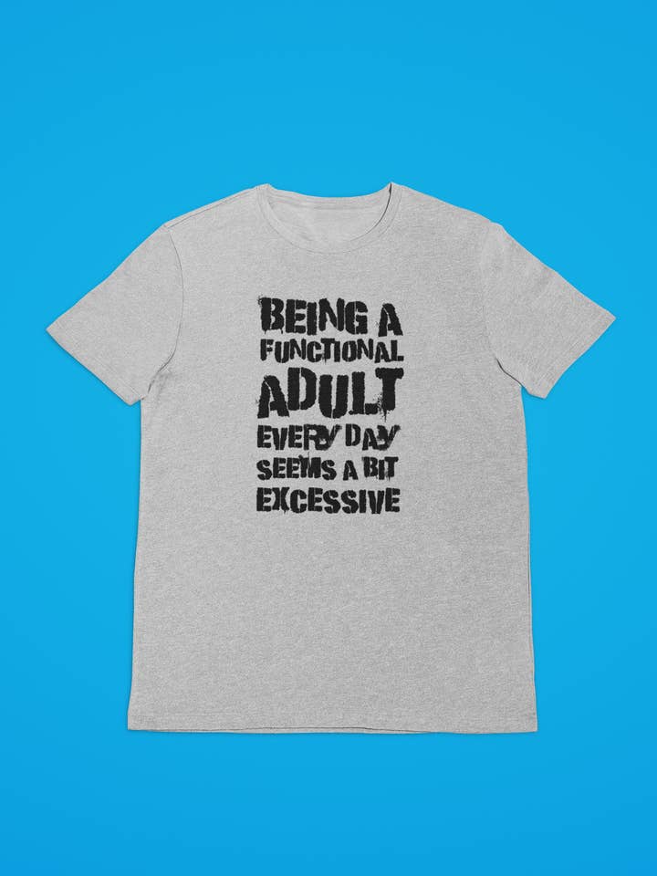 Functional Adult T-Shirt (Grey) for wholesale by Zombie Paws